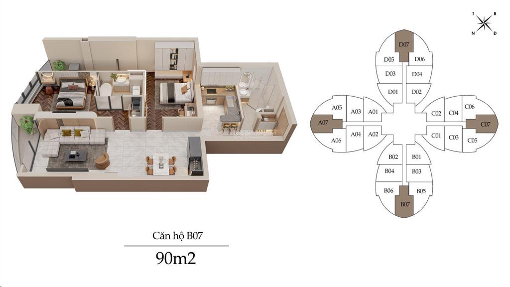 Quỹ căn chuyển nhượng có 1 0 2  the queen 360 giải phóng  giá bán bao rẻ  2pn căn 76m2 7,3 tỷ