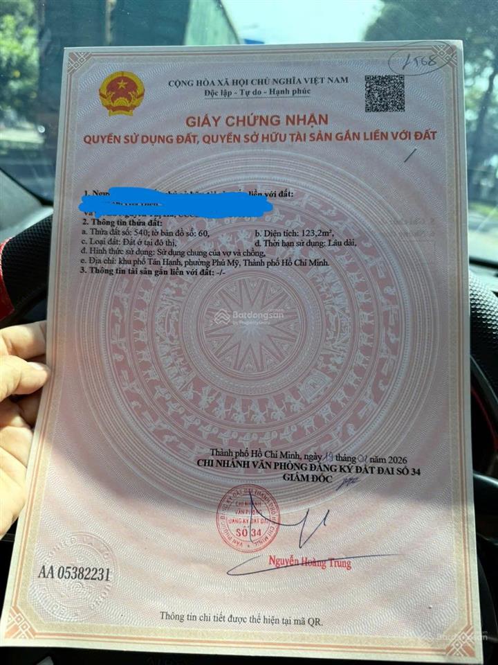 Bán đất chính chủ. diện tích 5x24.6m. mặt tiền trục đường phạm văn đồng