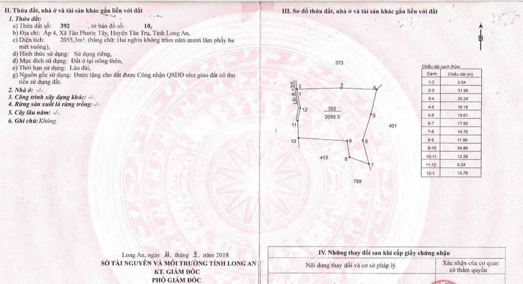 Bán đất xã tân phước tây, huyện tân trụ, tỉnh long an