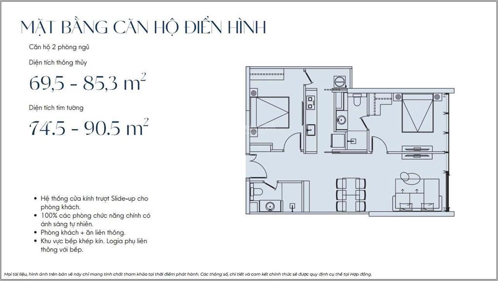D’. diamant bleu căn 2pn 69,9m2 | 2wc | layout thoáng | sở hữu lâu dài