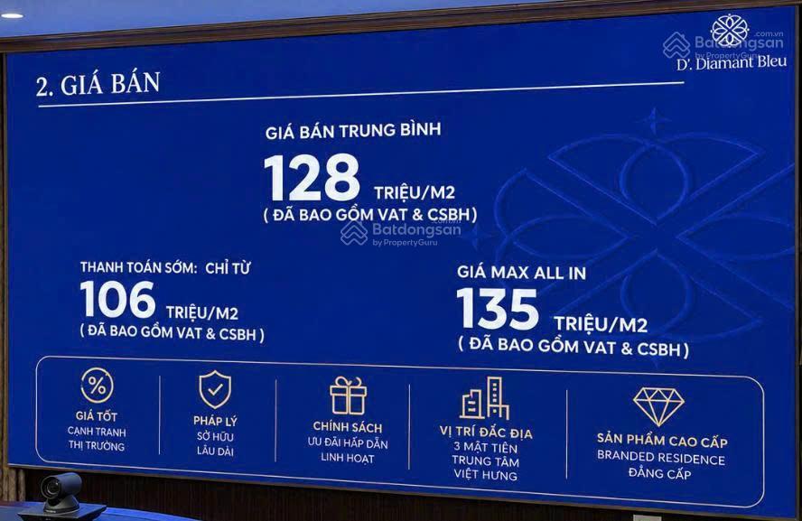 D’. diamant bleu căn 2pn 69,9m2 | 2wc | layout thoáng | sở hữu lâu dài