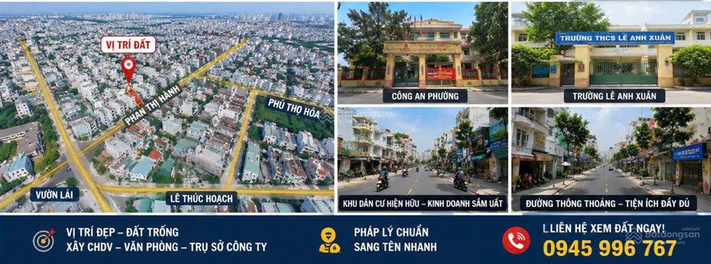Mặt tiền tân phú đất full thổ cư 107m đường12m,vỉa hè2,5mtặng gpxd 5 tầng giá 12tỷ9 hướng nam