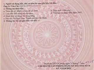 ĐẦU TƯ SINH LỜI - Chính Chủ Bán Lô Đất MẶT TIỀN  xã Ngãi Giao, TP Hồ Chí Minh