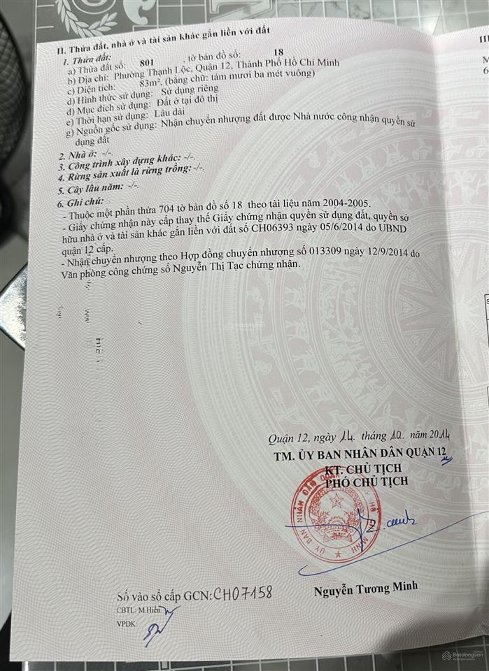 Bán đất sạch đã có sổ hồng riêng, không tranh chấp pháp lý