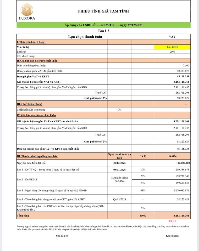 Bán căn hộ luxora vĩnh yên, 39 triệu / m2, 75 m2, đẹp, nhiều tiện ích