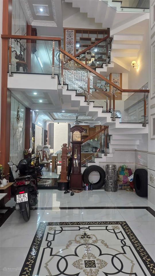 Bán nhà 4tầng mới đẹp vị trí cực đỉnh hẻm xe tải 8m ngay mặt đường lê đức thọ p. an hội đông chỉ 8x