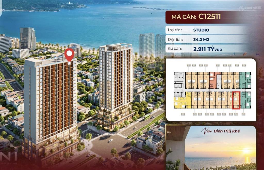 Căn hộ studio tầng cao nhất dự án tầm nhìn rộng. giá thương lượng vì chủ cần đẩy hàng sớm
