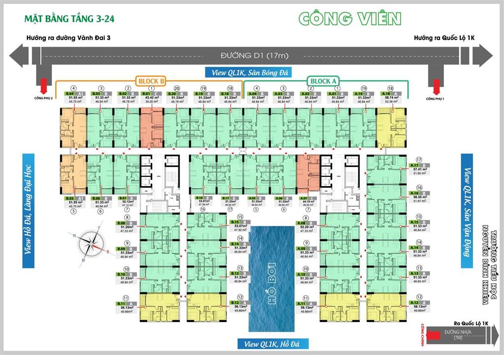 Căn giá tốt bcons green view 2pn 52m2 chỉ 2,05 tỷ, sổ sẵn , gần làng đại học, sẵn hđ thuê 6tr5
