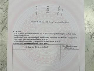 Bán đất tại xuân canh, đông anh, hà nội, 178 triệu / m2, 71 m2, mặt tiền 4m
