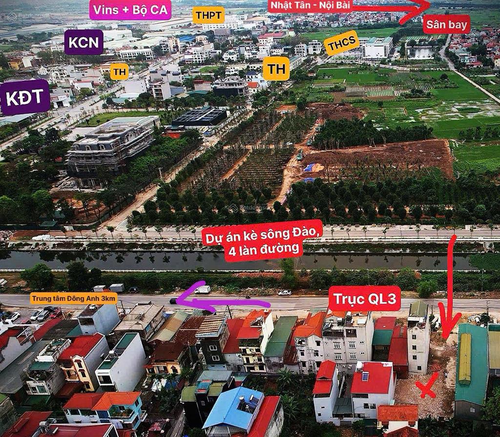 Bán gấp đất đẹp ở đường 3, đông anh, 125 triệu/m2, 313m2, pháp lý đầy đủ