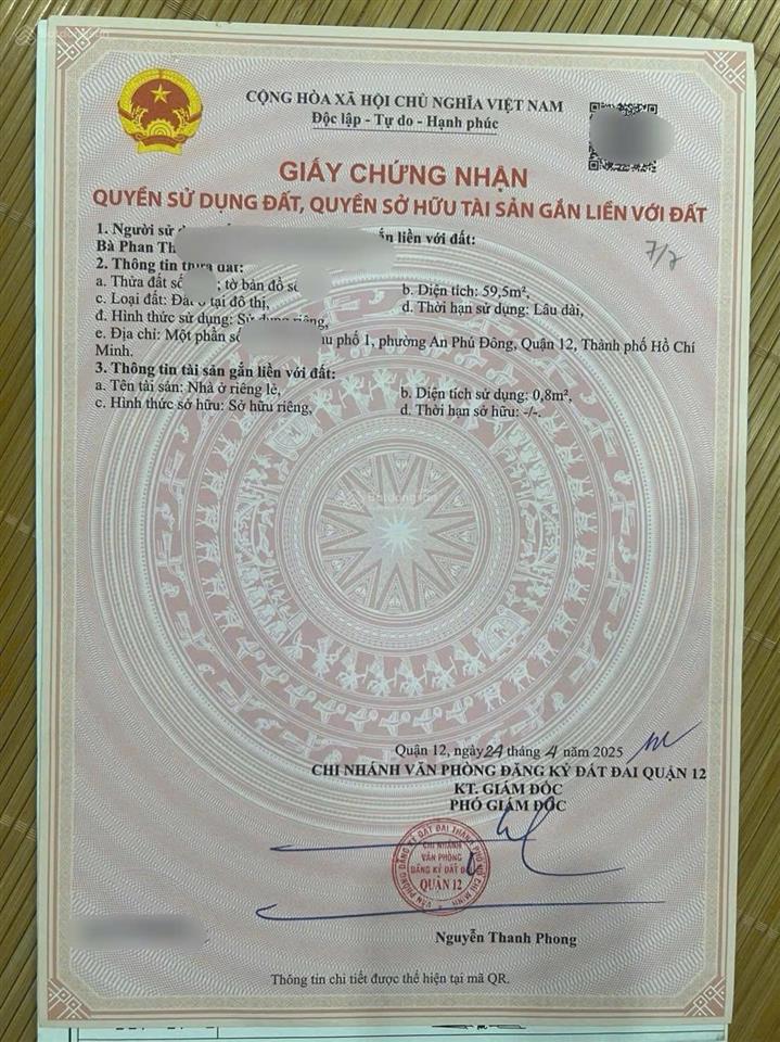 Hiếm đất gần cầu an lộc  sông vàm thuật nguyễn thị nhuần. quận 12