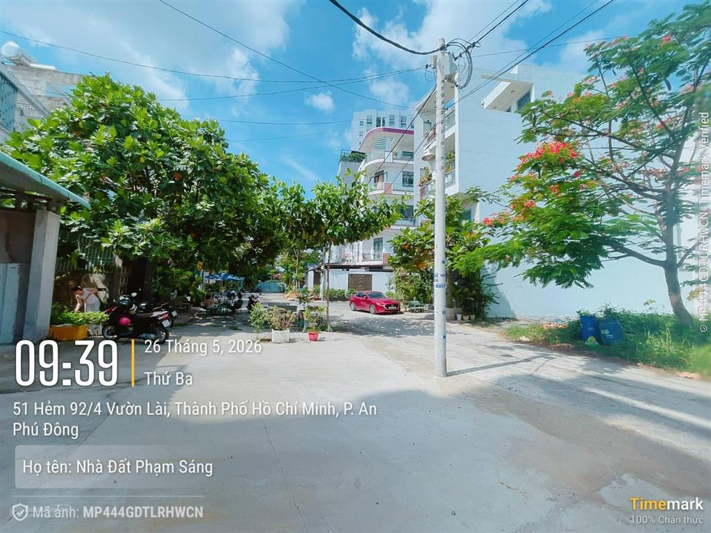 Đất 76m2 thổ cư  đường thông 20m  khu chung cư an phú đông  92 vl