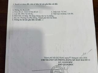 Đất 76m2 thổ cư  đường thông 20m  khu chung cư an phú đông  92 vl