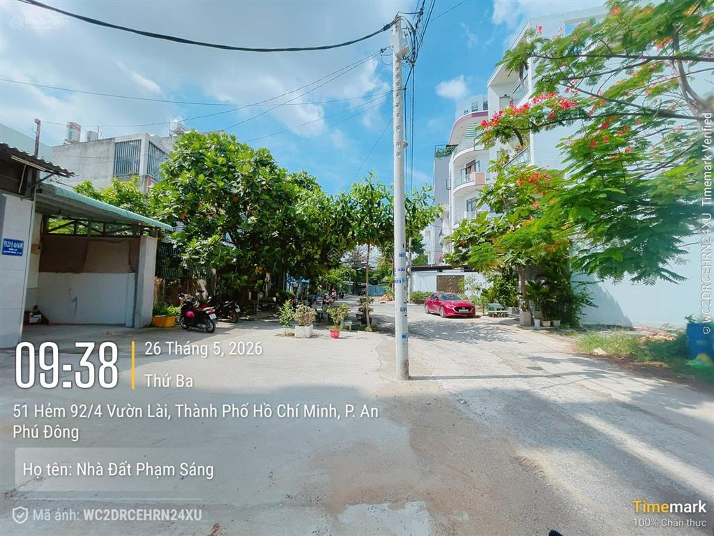 Đất 76m2 thổ cư  đường thông 20m  khu chung cư an phú đông  92 vl