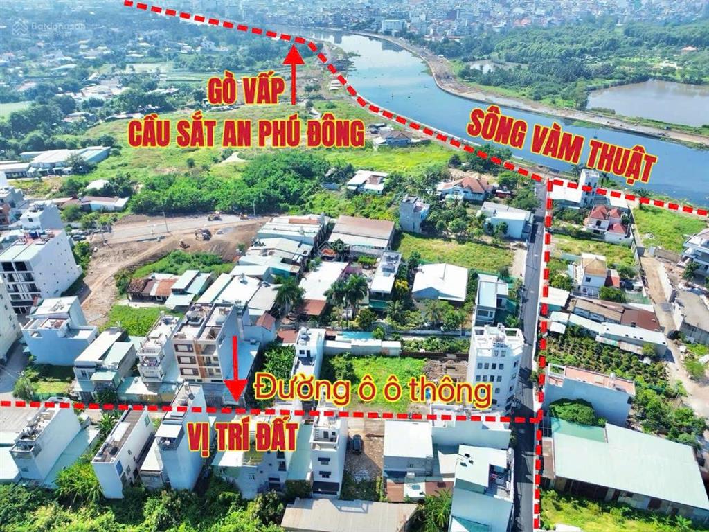 Đất sát sông vàm thuật khu sơn ca 8 vườn lài, dt 83m2 thổ cư