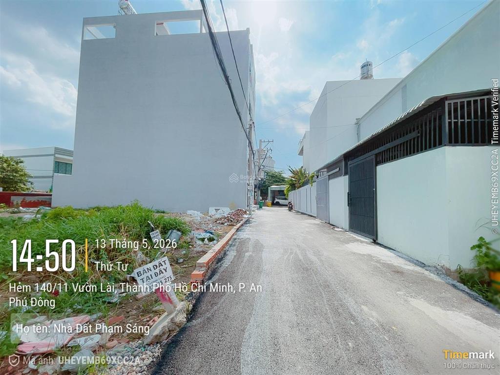 Đất sát sông vàm thuật khu sơn ca 8 vườn lài, dt 83m2 thổ cư