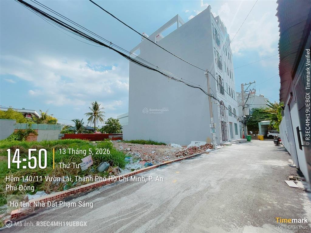 Đất sát sông vàm thuật khu sơn ca 8 vườn lài, dt 83m2 thổ cư