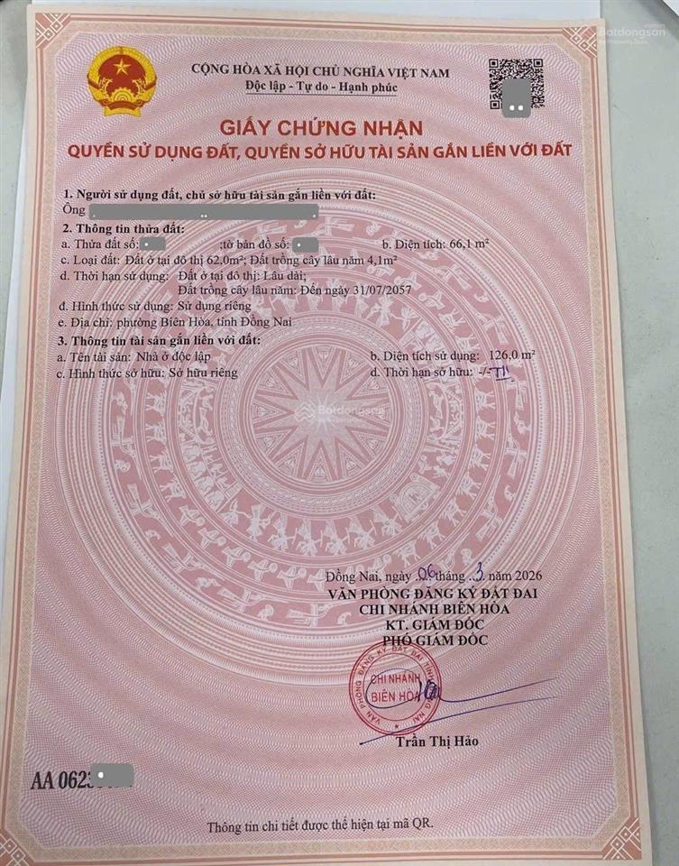 9713  nhà mới trệt lầu gần chợ bửu hòa, biên hoà, đ. bùi hữu nghĩa  3pn, đường ô tô giá 3.8 tỷ tl