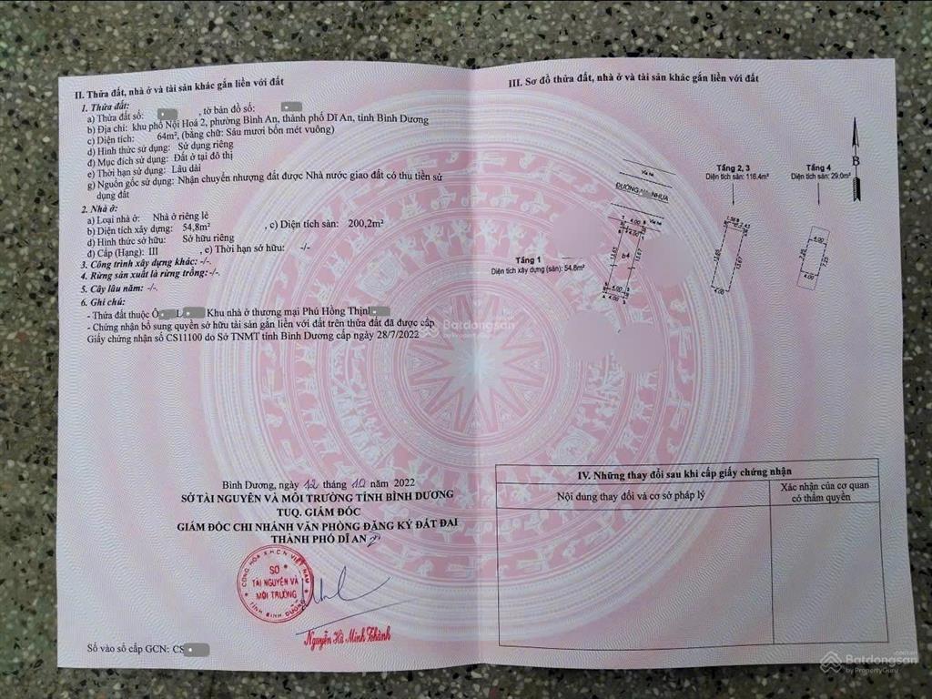 264 bán nhà 1t3l kdc phú hồng thịnh 6, gần ql1k p. đông hoà tp. hồ chí minh  sổ hoàn công 6,8 tỷ