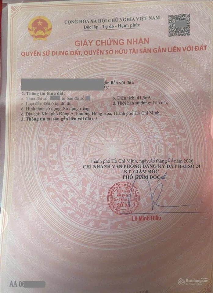 9777 bán nhà 1t1l, sổ hồng riêng gần hội trường đông hòa, dĩ an, đường 5m, 41,5m2, 2pn  3,35 tỷ