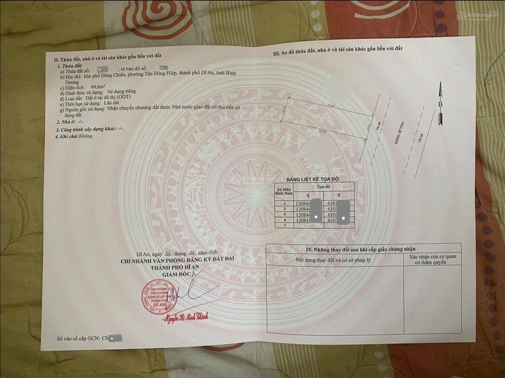 Bán nhà tân đông hiệp gần ngã tư chiêu liêu, 60,6m2, sổ hồng riêng, đường 11m, giá 3,95 tỷ