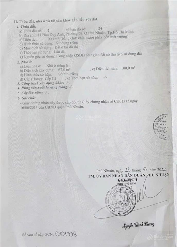 Bán toà building mặt tiền đào duy anh dt 4.35x20 cn 90.4m2 giá 30 tỷ htđ 70tr/tháng.