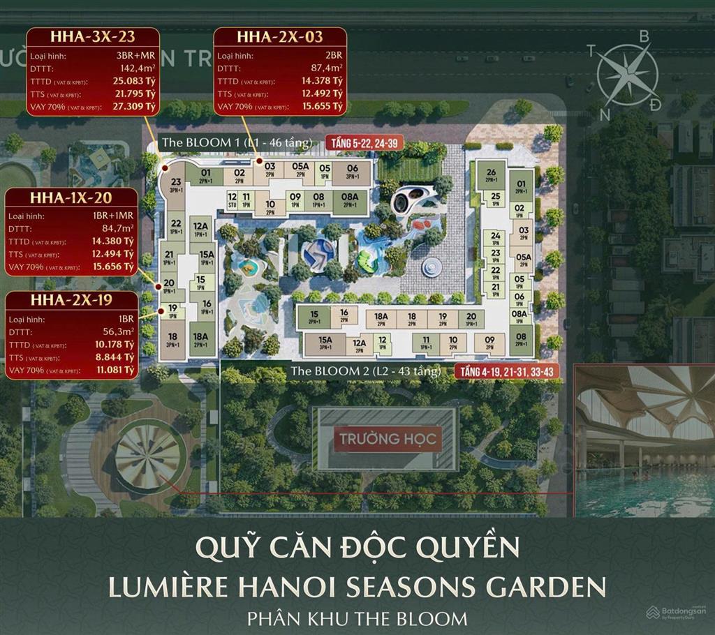 Hà nội season garden  độc quyền quỹ căn đẹp 1  3pn. chiết khấu cao.