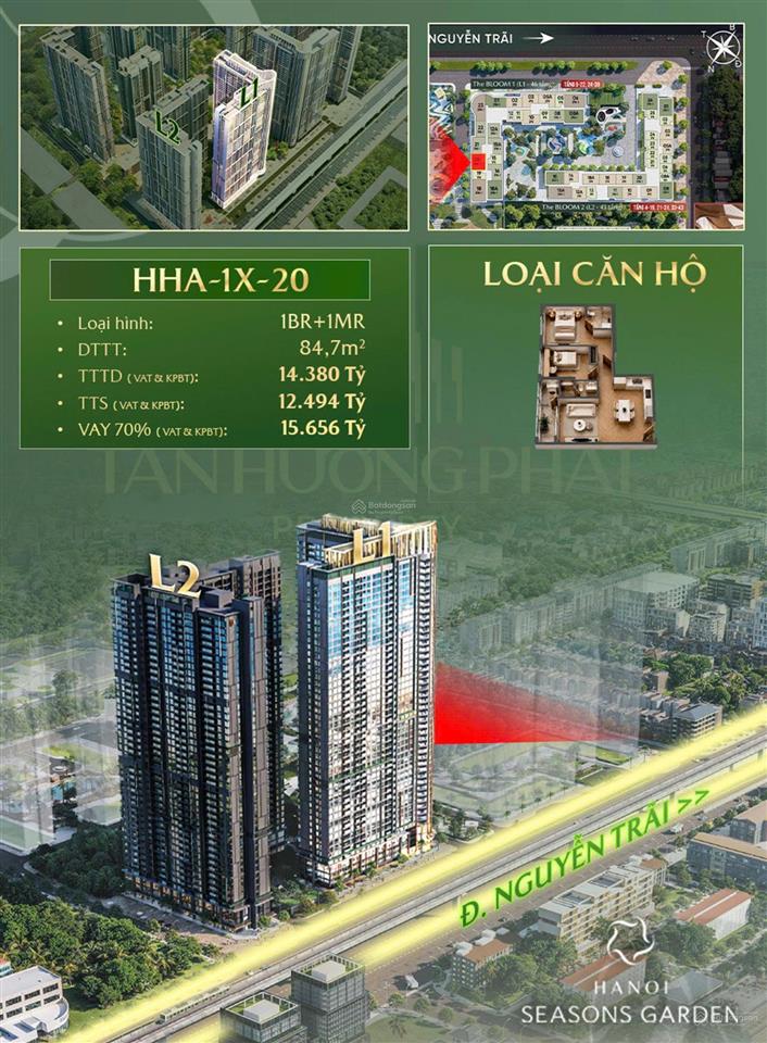 Hà nội season garden  độc quyền quỹ căn đẹp 1  3pn. chiết khấu cao.