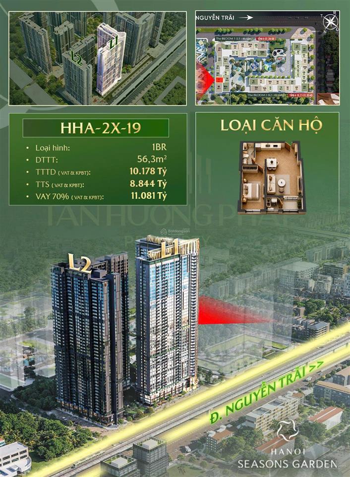 Hà nội season garden  độc quyền quỹ căn đẹp 1  3pn. chiết khấu cao.
