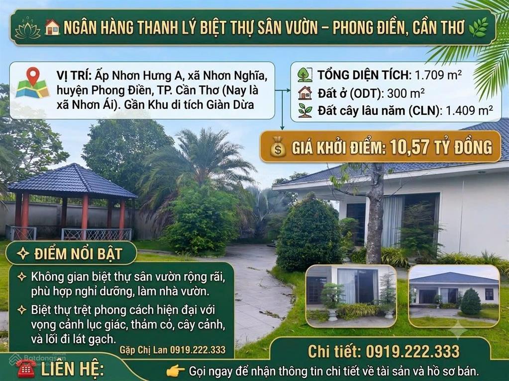Ngân hàng bán biệt thự gần khu di tích giàn gừa