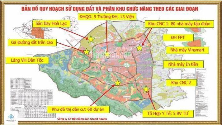 Bán đất kinh doanh dòng tiền, trục chính phú cát, hoà lạc, lô góc, 128,6 m2, ngay kđt phú cát city.