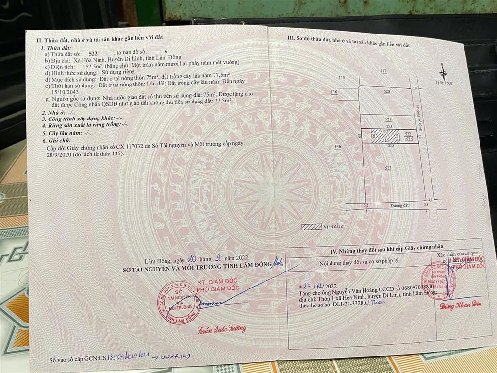 Bán đất thổ cư di linh, lâm đồng
