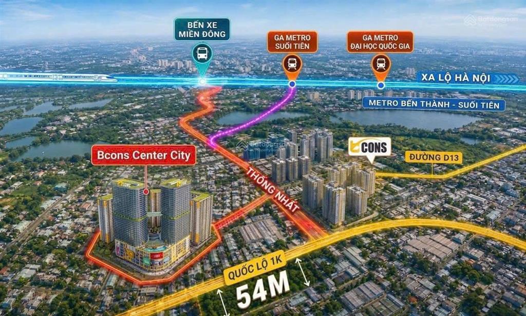 Giảm 369 triệu chỉ trong một đợt  căn 2pn bcons city 54m giá chỉ 2,4 tỷ bao thuế phí