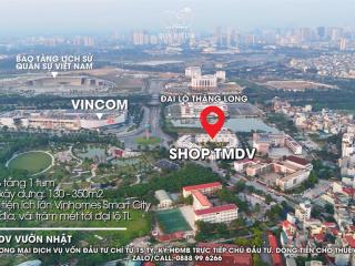 Bán shop thương mại đối diện vườn nhật vinhomes smart city giá chỉ từ 13 tỷ, trực tiếp cđt vinhomes