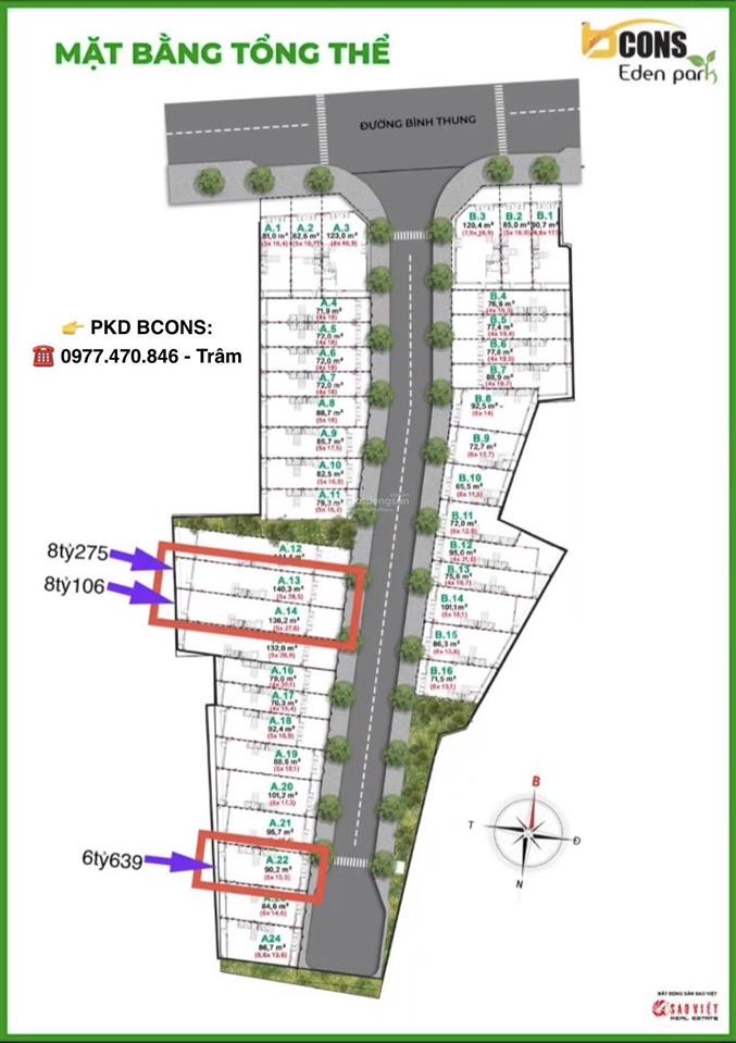 Hàng độc quyền cuối cùng  nhà phố eden park giá gốc