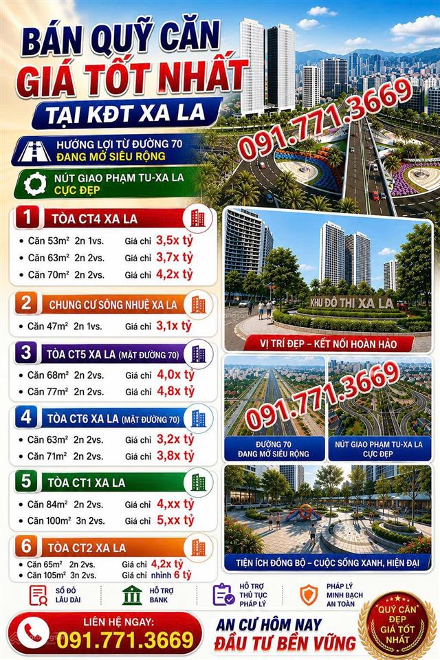 Chính chủ bán gấp chỉ 4.15 tỷ căn 63m² 2 phòng ngủ đẹp rẻ nhất tại ct1 ngô thì nhậm, hà đông  sđcc