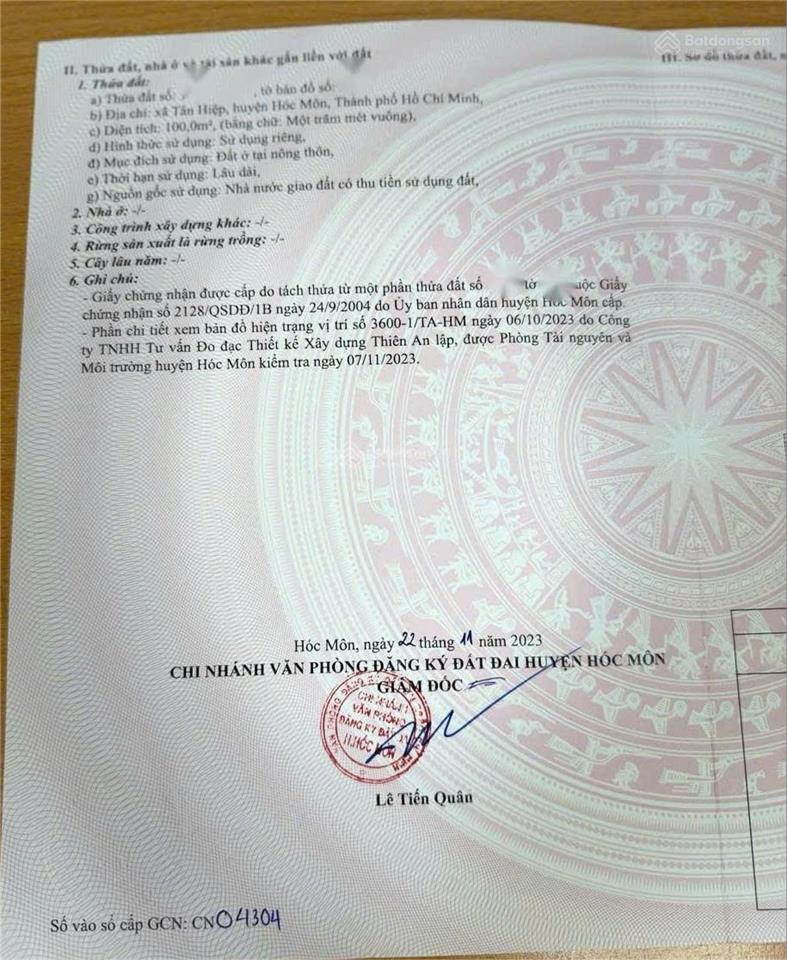 Nhà giá 960 triệu  110m2(5x20) gần chợ tân hiệp (sang tên công chứng nhanh)