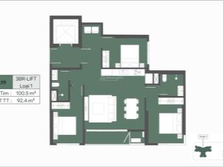 Căn 3pn trục 19 lumière essence peak cổ loa | view sông | 92,4m | giá 17,44 tỷ