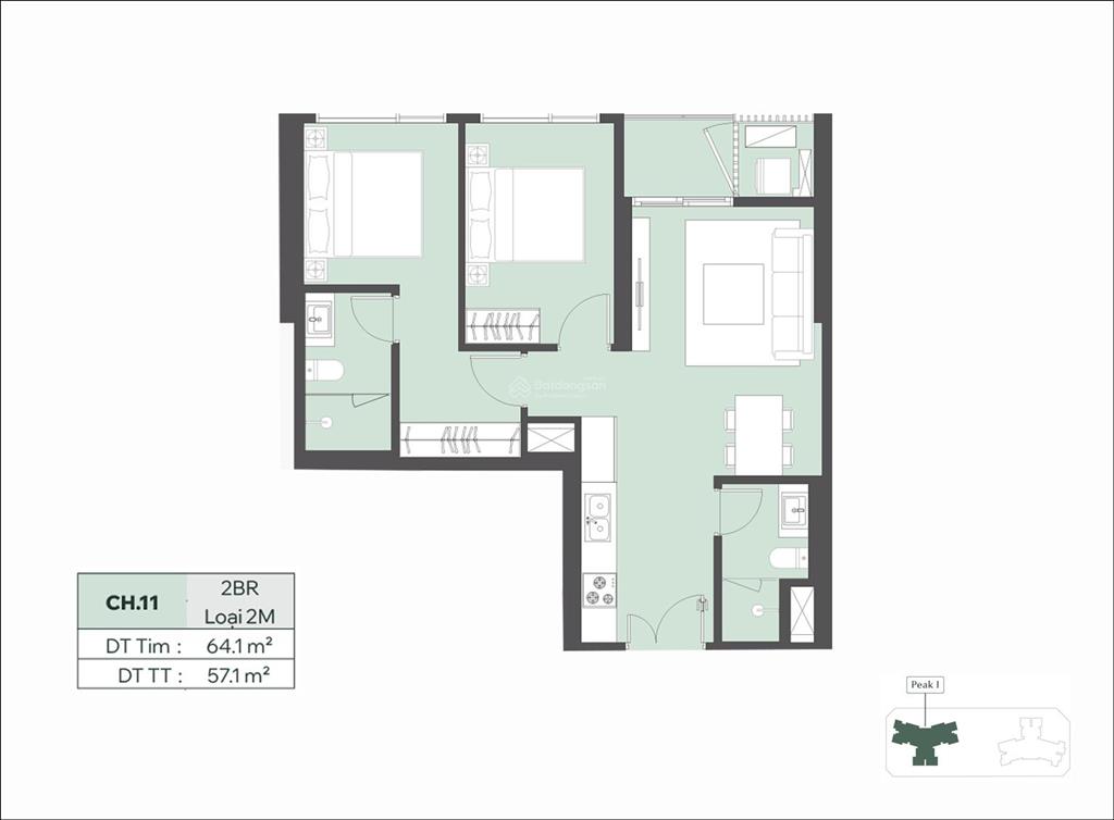 Căn 2n rẻ nhất trục 11 lumiere cổ loa view đại lộ trường sa, giá 7,12 tỷ