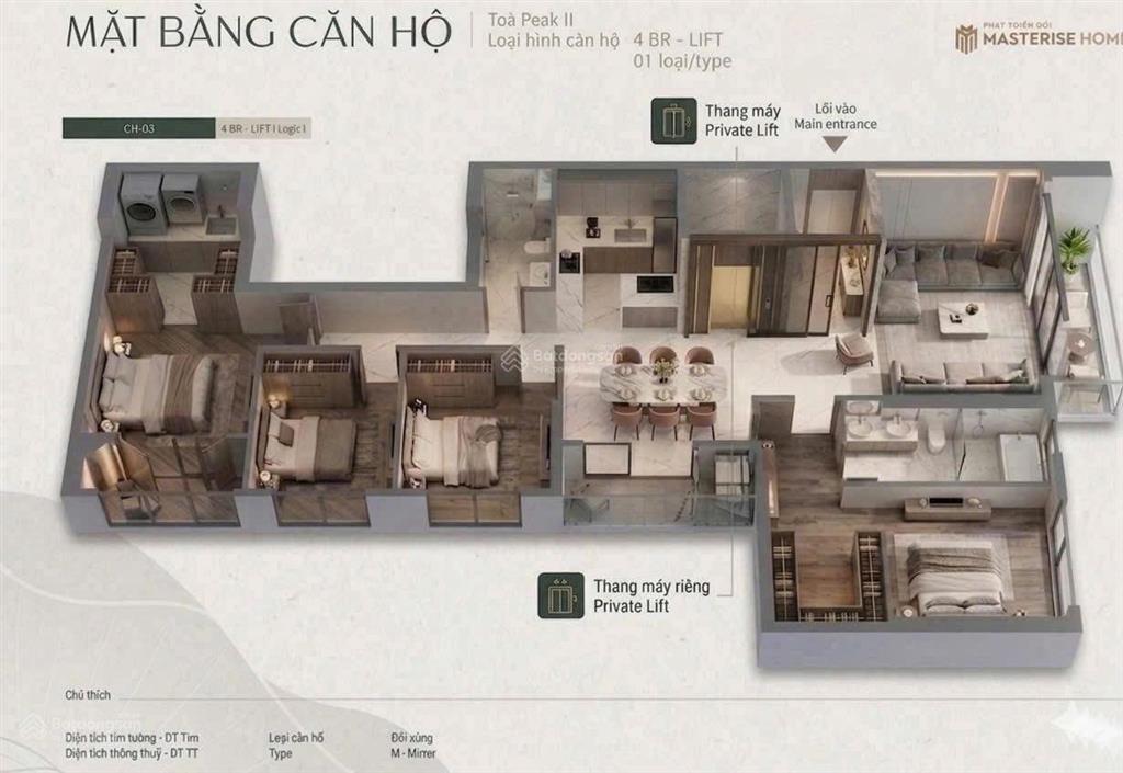Căn 4pn 181,6 m2 vip tổng thống, thang máy riêng, 33, tỷ lumière essence peak, vinhomes cổ loa