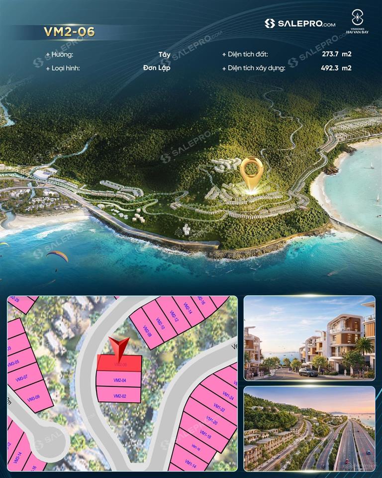 Biệt thự view biển |273,7m2 |giá 14,9 tỷ biển giá hời phân khu vịnh mây vinhomes hải vân bay