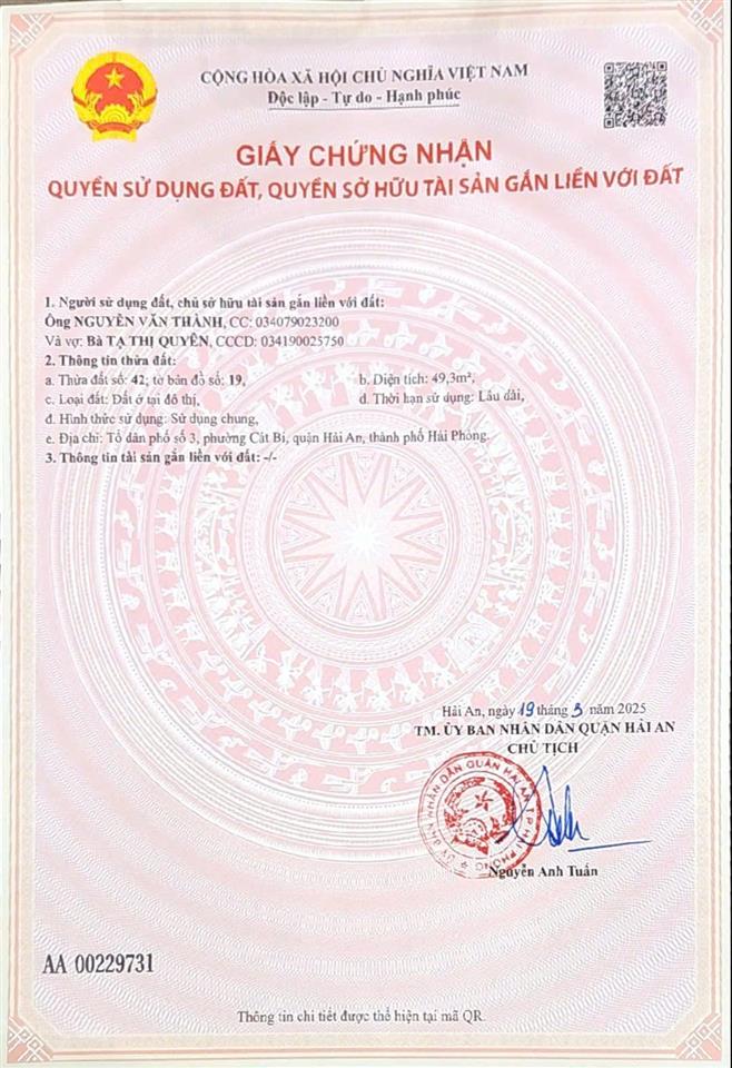 Chính chủ bán đất 144 đồng xá 2 (nguyễn lân) cát bi, hải an, hải phòng