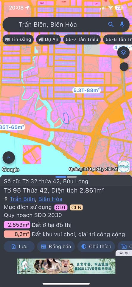 Bán nhanh lô đất đẹp 2860m2 ở phường bửu long cũ. phù hợp cho xây biệt thự nhà ở sân vườn
