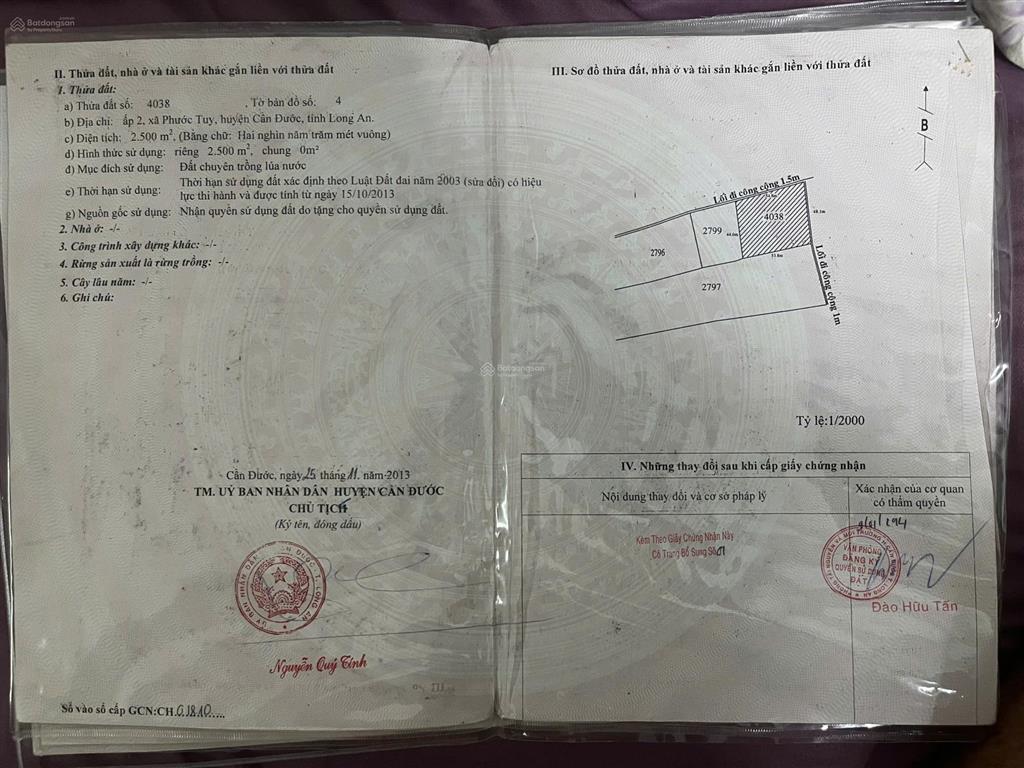 Chính chủ cần bán trọn khu đất 7.045m² tại ấp 2, xã phước tuy, cần đước