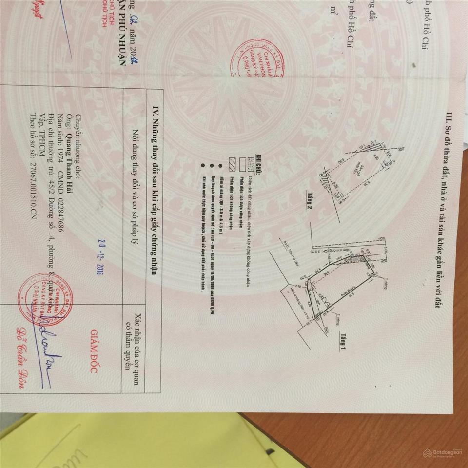 Bán nhà 2 mặt tiền 120/1a trần huy liệu, phường 15, phú nhuận, tp. hcm