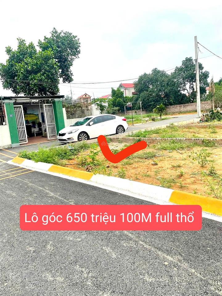 650 triệu 100m², full thổ cư, trục chính sóc sơn, hà nội, sẵn sổ đỏ