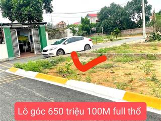 650 triệu 100m², full thổ cư, trục chính sóc sơn, hà nội, sẵn sổ đỏ