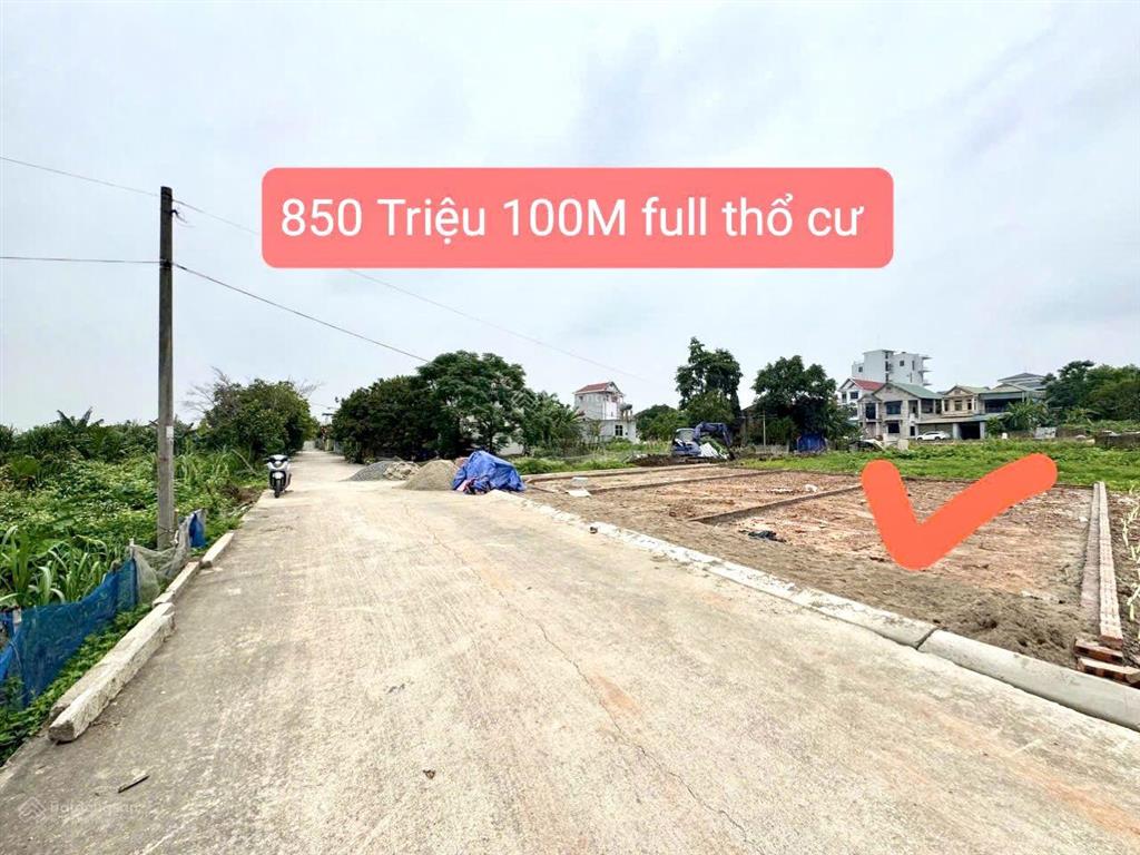 855 triệu sổ đỏ 100m² full thổ cư trục chính sóc sơn