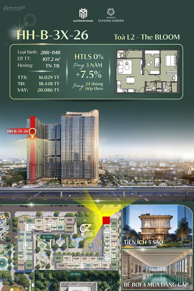 Siêu phẩm 3n view đại lộ 107m dự án cao xà lá, giá 18,49 tỷ.  0336 972 ***