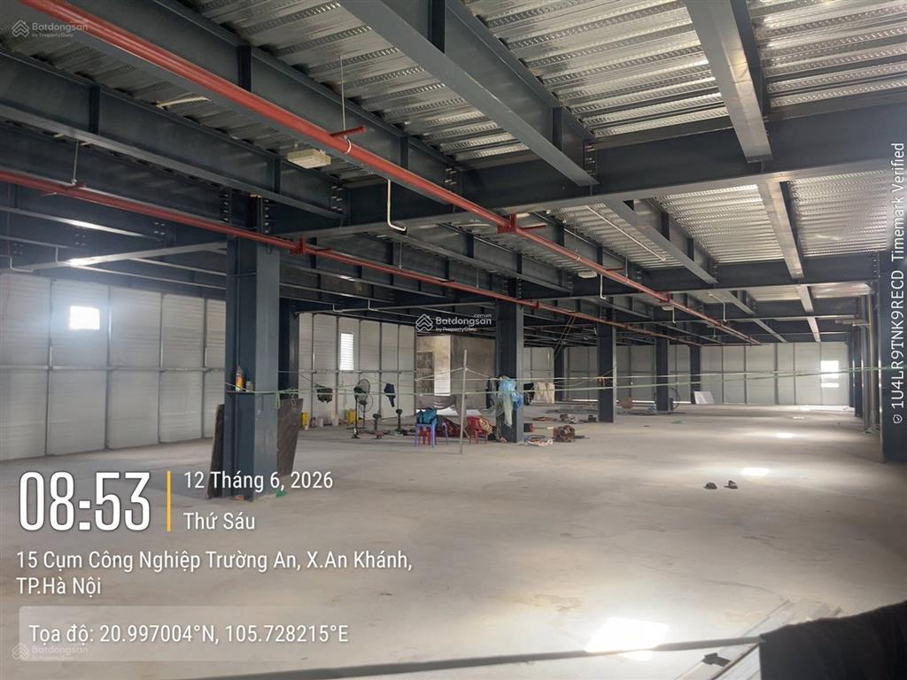 Cho thuê kho xưởng 850m2 cụm công nghiệp trường an, an khánh, hà nội, pccc, 3fa, xe công, xuất vat